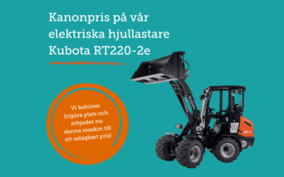 Kanonpris på vår elektriska hjullastare Kubota RT220-2e